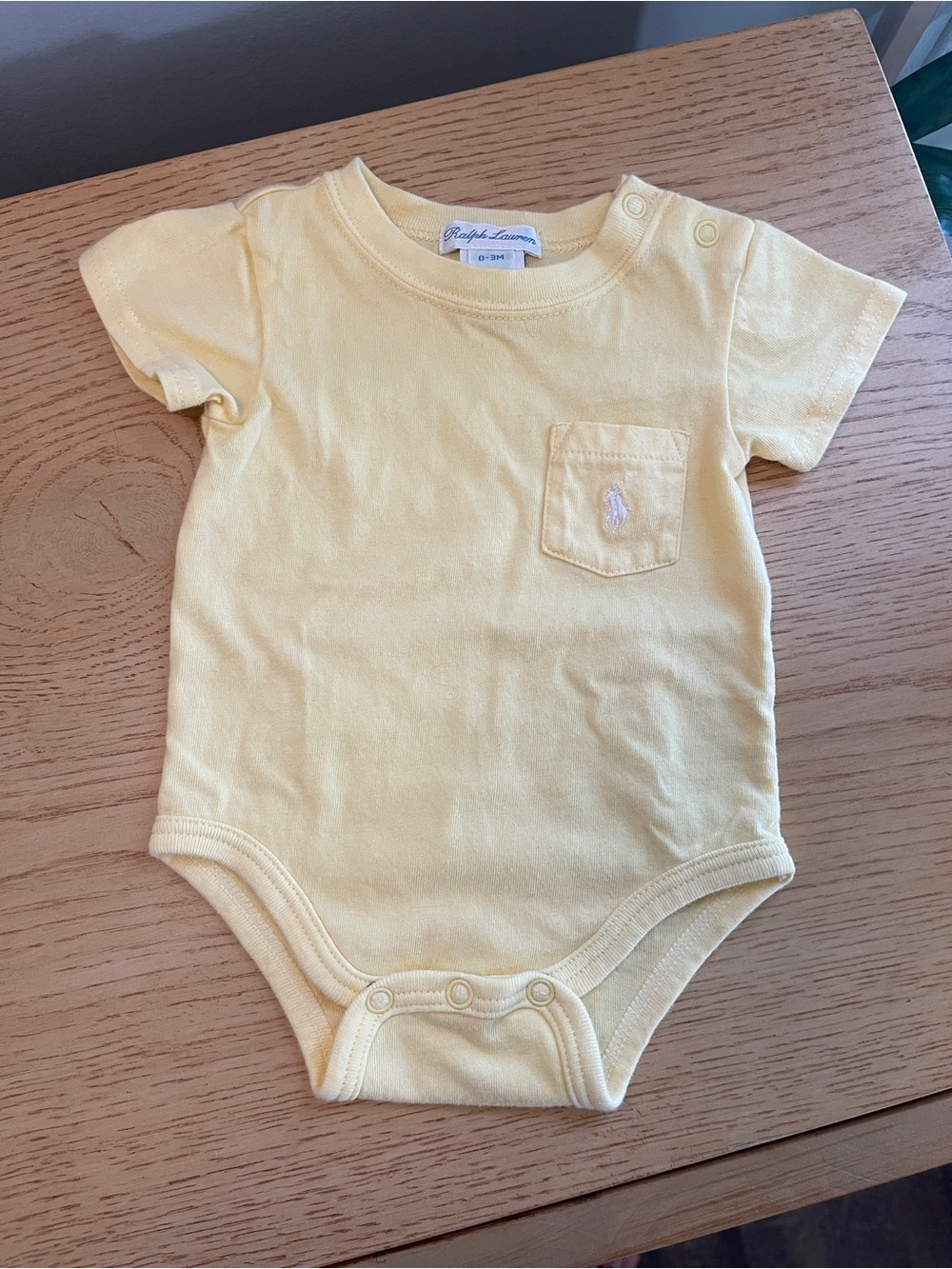 Ralph Lauren Butter Yellow Baby One-Piece Bodysuit